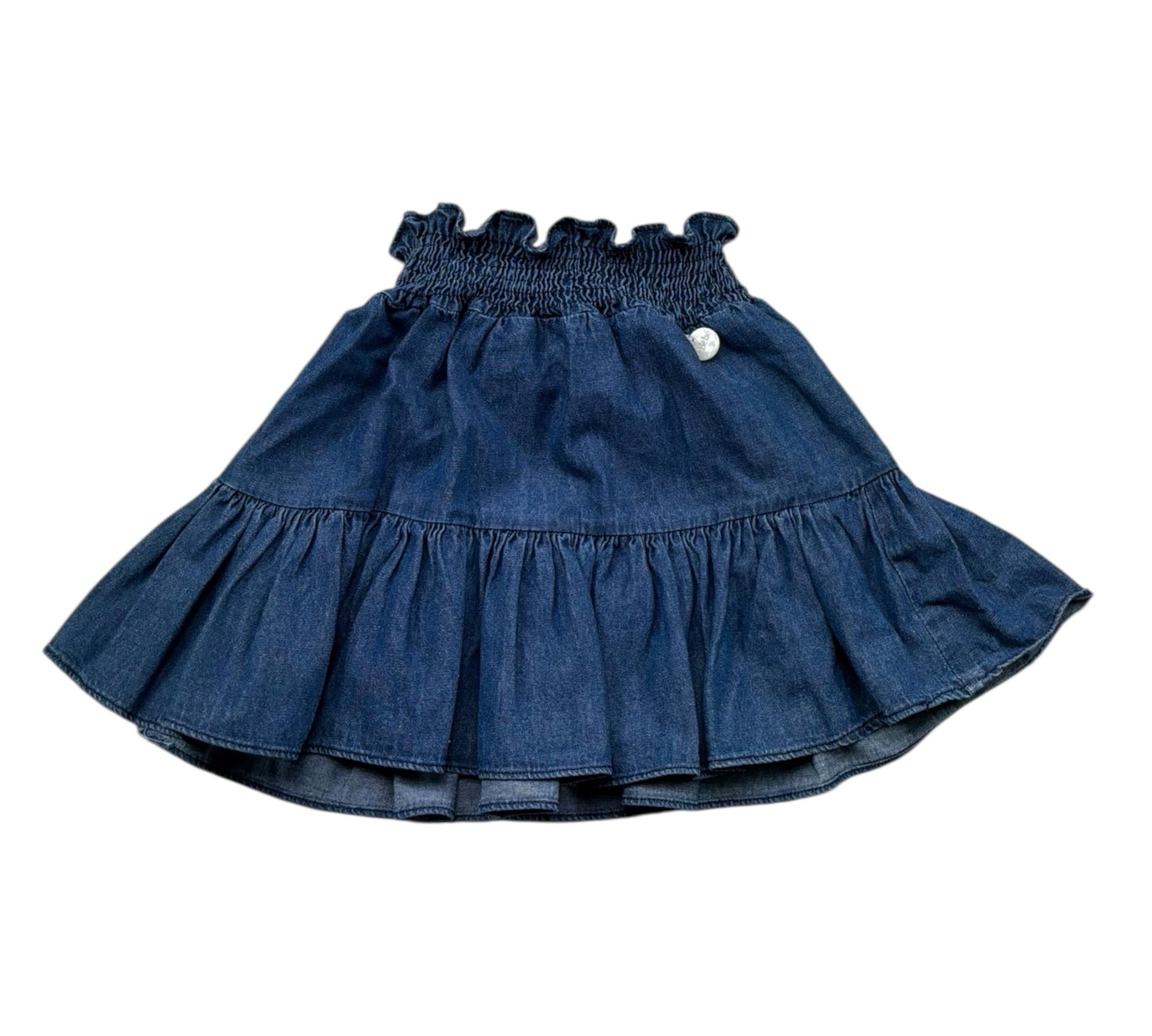 Le Bebe Gonna Tinta Unita con Elastico In Vita per Neonata LBG6421 BLU LE BEBE 