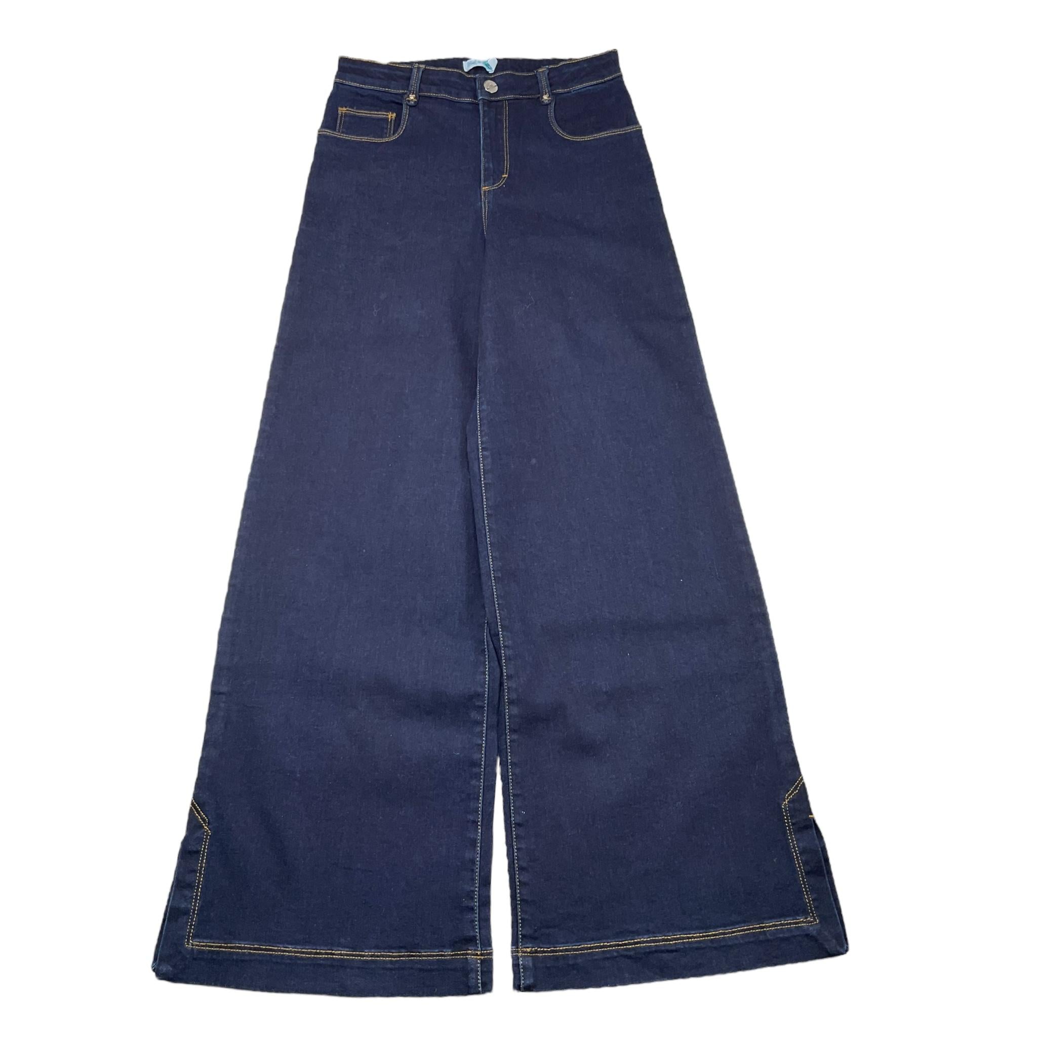 ABEL & LULA jeans tinta unita modello palazzo Blu per Bambina 5718 BLU ABEL & LULA 