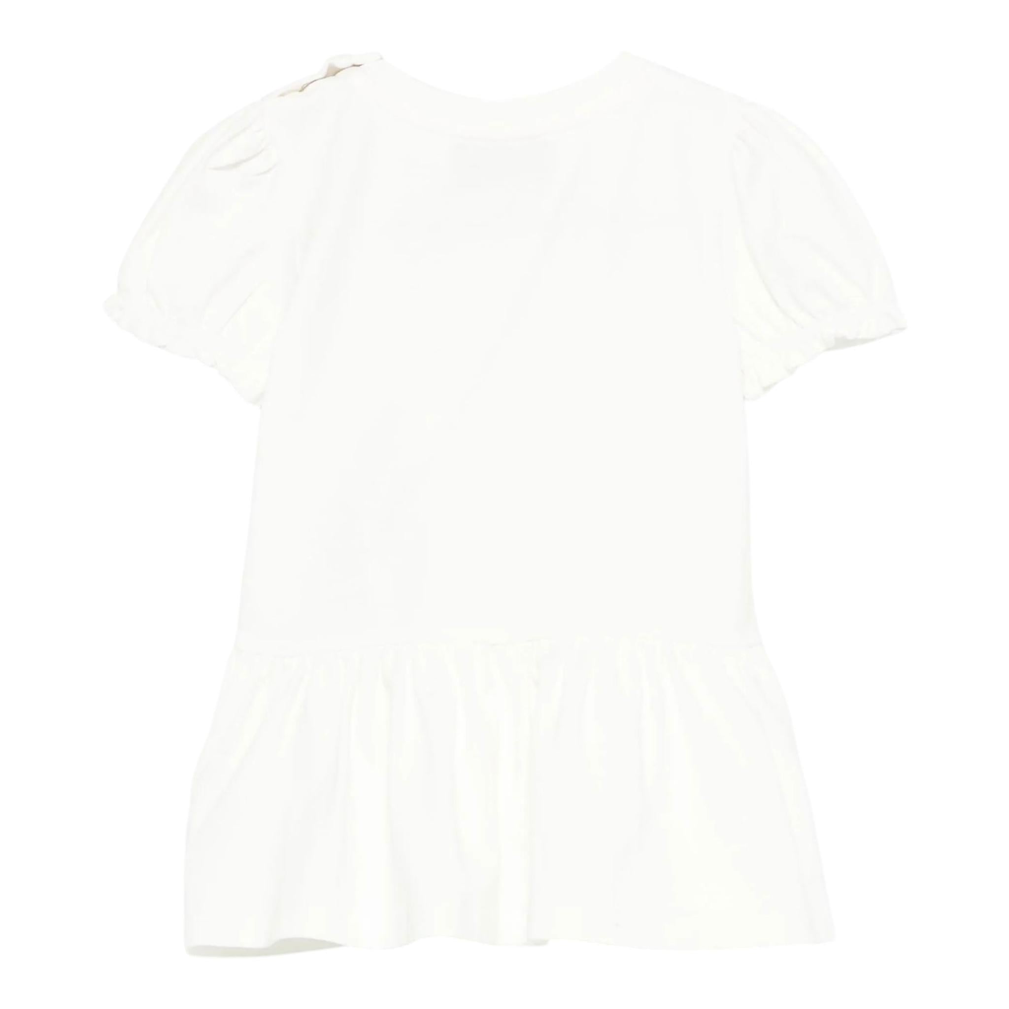 Moschino Abito Tinta Unita con Stampa per Bambina MDV0C7J BIANCO MOSCHINO 