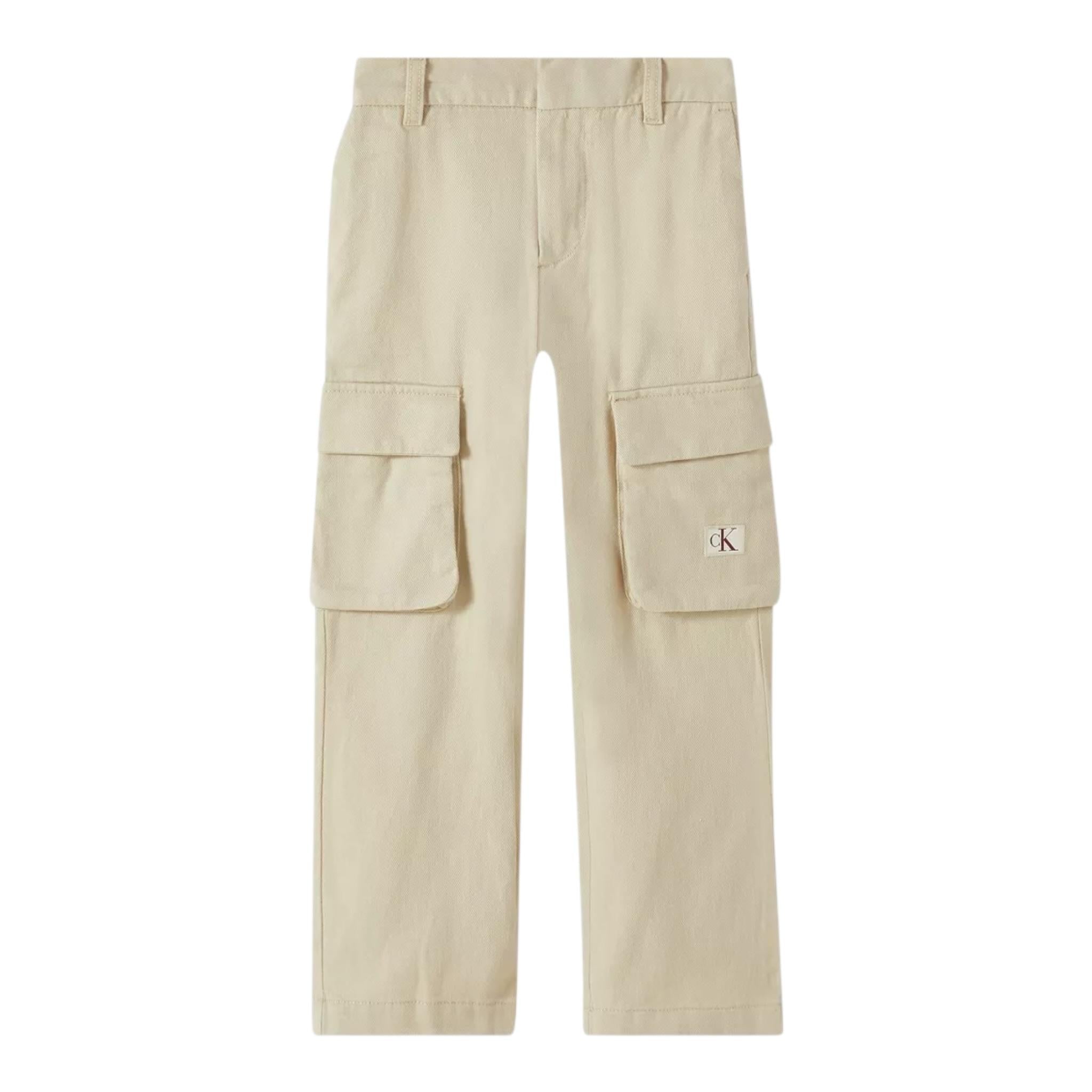 Calvin Klein Pantalone Tinta Unita con Elastico In Vita per Bambino IB0IB02502 BEIGE CALVIN KLEIN 