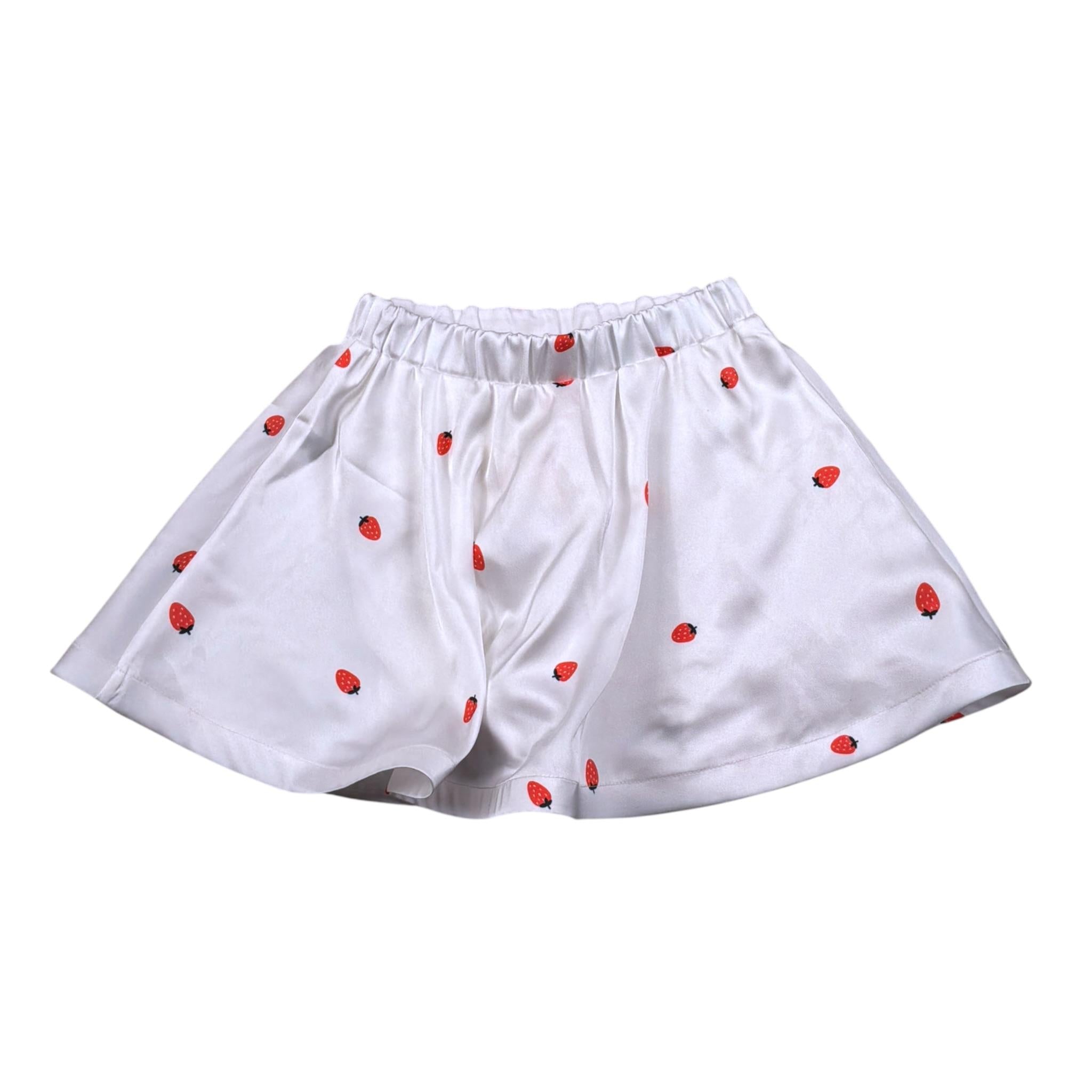 Vicolo Gonna Tinta Unita con Stampa Fragole per Bambina 3146G00354 BIANCO VICOLO 