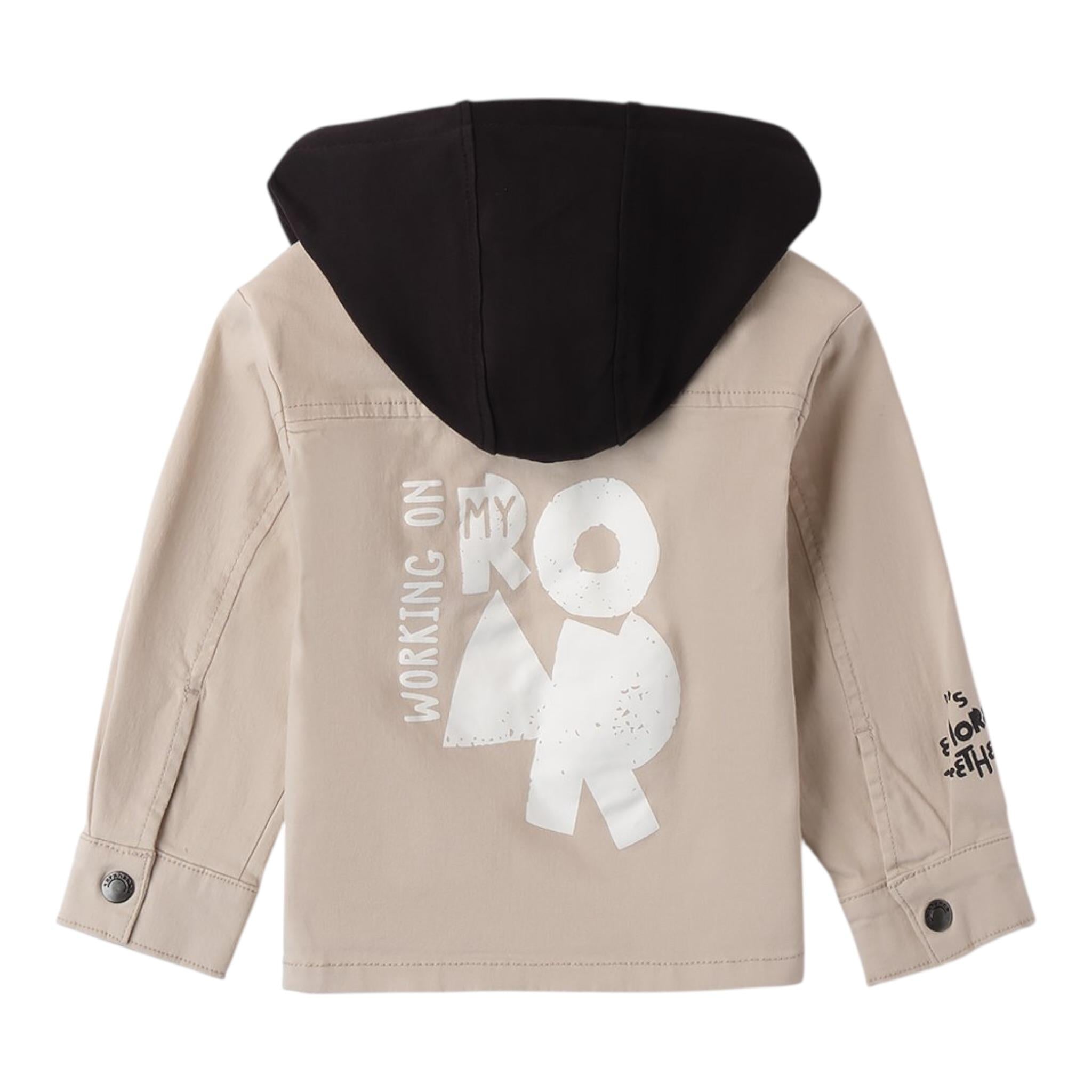Sarabanda Giubbino tinta unita con Cappuccio Beige per Bambino 0B029 BEIGE SARABANDA 