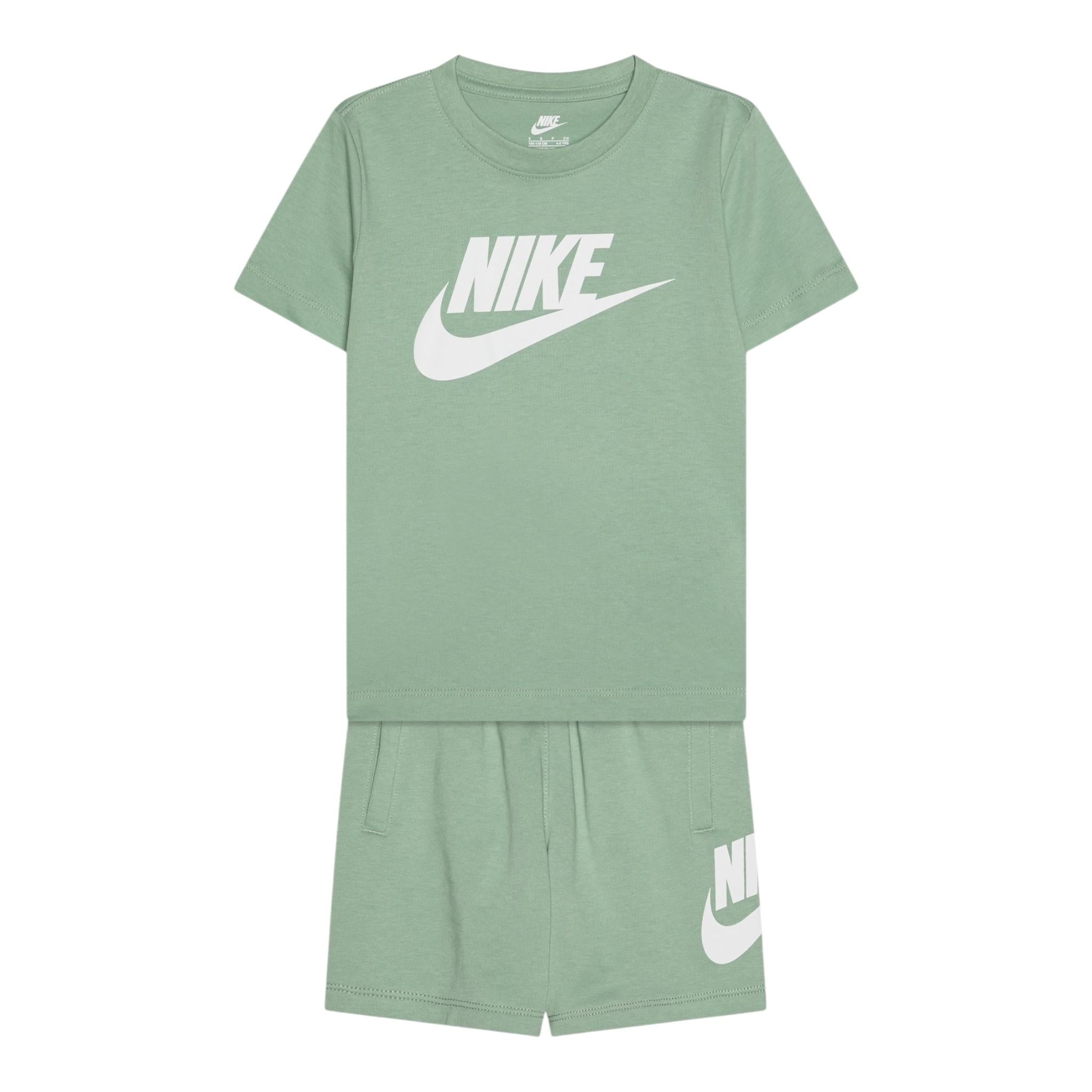 Nike Completo 2 Pezzi T-Shirt-Bermuda Tinta Unita per Bambino 86L596X VERDE NIKE 