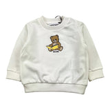 MOSCHINO felpa girocollo tinta unita con stampa Bianco per Neonato MMF060 BIANCO MOSCHINO 