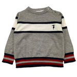 TRUSSARDI maglia girocollo tinta unita con profili in contrasto Grigio per Neonato TIA25030MA GRIGIO TRUSSARDI 