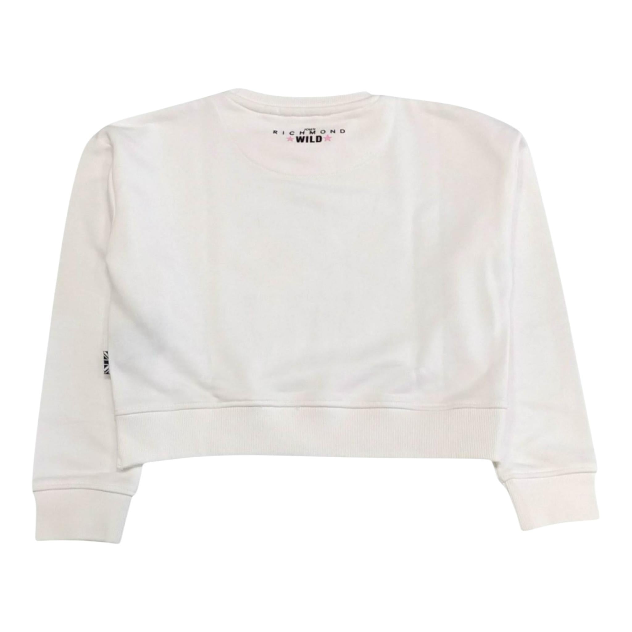 JOHN RICHMOND felpa chiusa girocollo tinta unita con stampa Bianco per Bambina RGA24013FEX BIANCO JOHN RICHMOND 