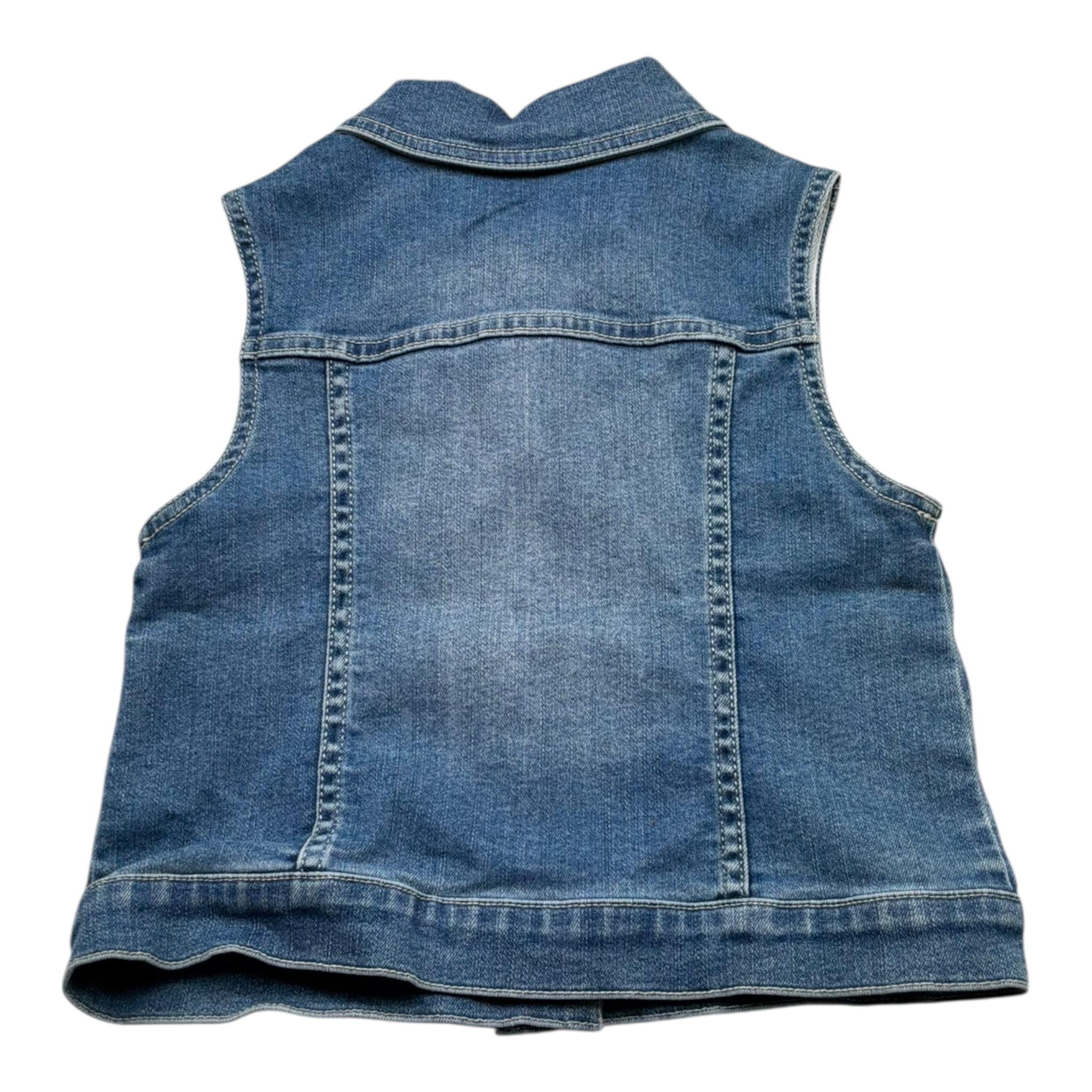 Moschino Giubbino Smanicato In Denim Tinta Unita per Bambina HDN002 BLU MOSCHINO 