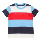 Trussardi T-Shirt Girocollo Tinta Unita con Stampa A Righe per Neonato TIP24063TS BIANCO TRUSSARDI 