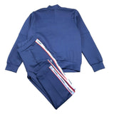 Cesare Paciotti Completo 2 Pezzi Felpa Con Zip-Pantalone In Tuta Blu Per Bambino