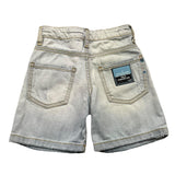Yes London Bermuda In Denim Tinta Unita Con Strappi Azzurro Per Neonato