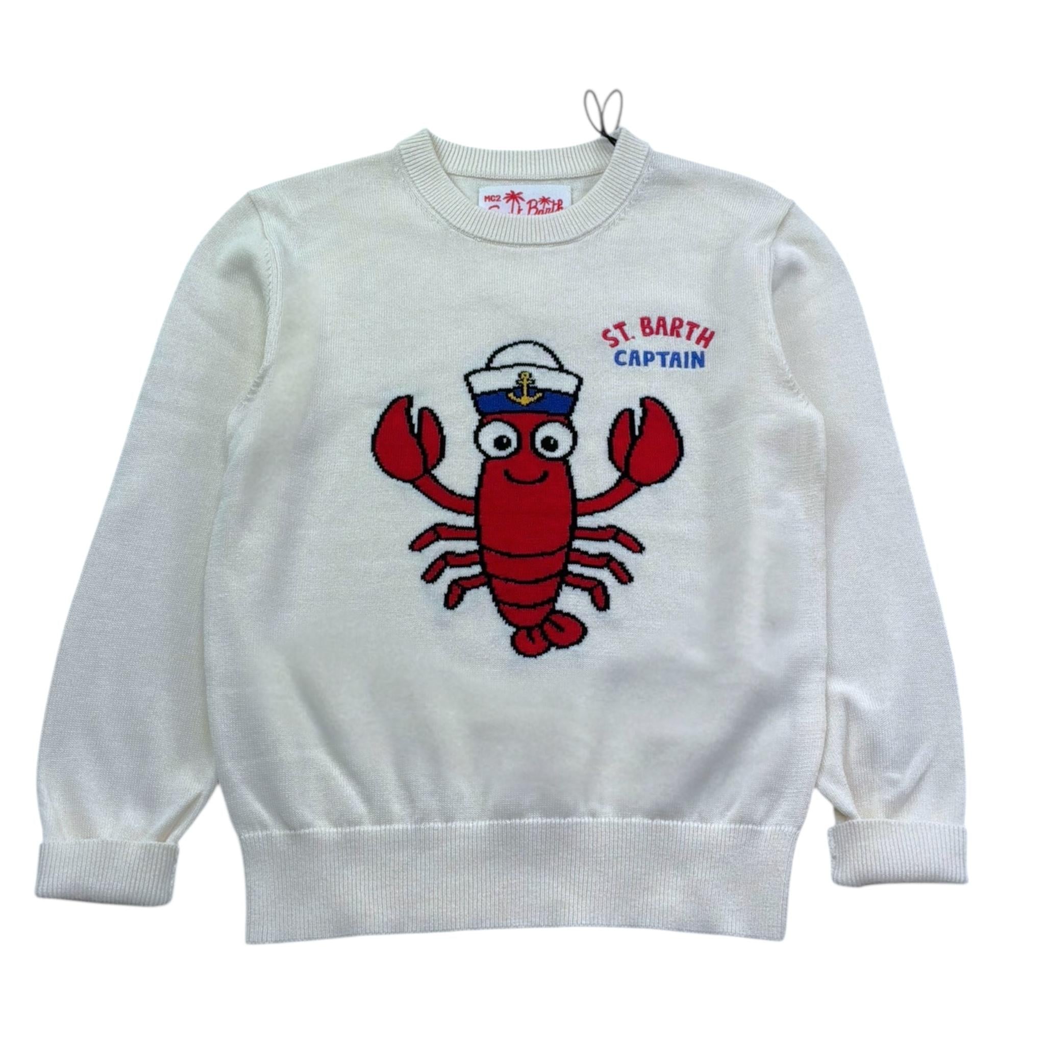 Saint Barth Maglia Tinta Unita con Stampa per Bambino 01040L BEIGE SAINT BARTH 