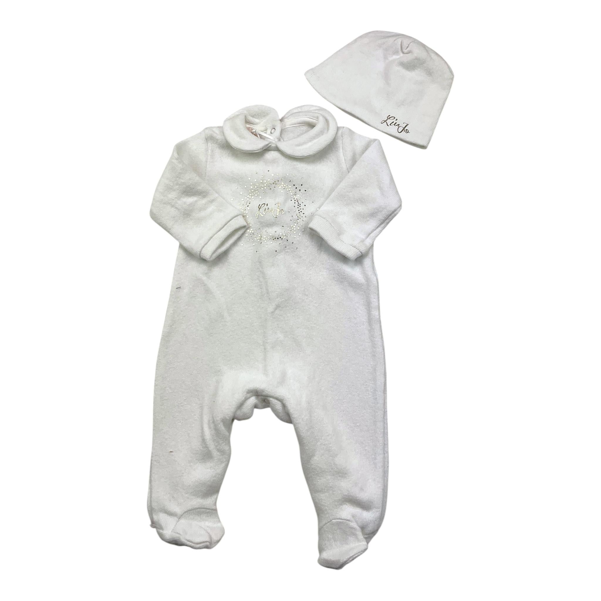 LIU JO set cappello+tutina tinta unita con stampa Bianco per Neonata KF2189 BIANCO LIU JO 