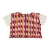 Dixie T-Shirt Girocollo Modello Crop Con Parte Posteriore Ricamata Bianco Per Bambina