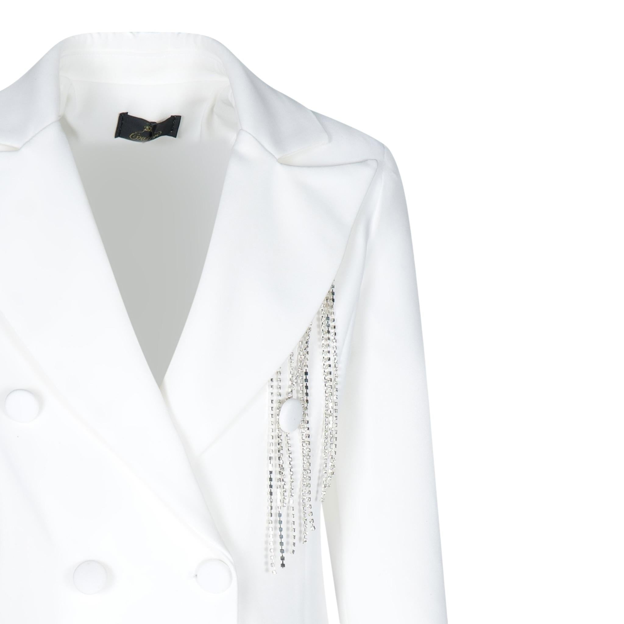 Fun & Fun Giacca Tinta Unita con Applicazioni per Bambina FNCJJK16368 BIANCO FUN & FUN 