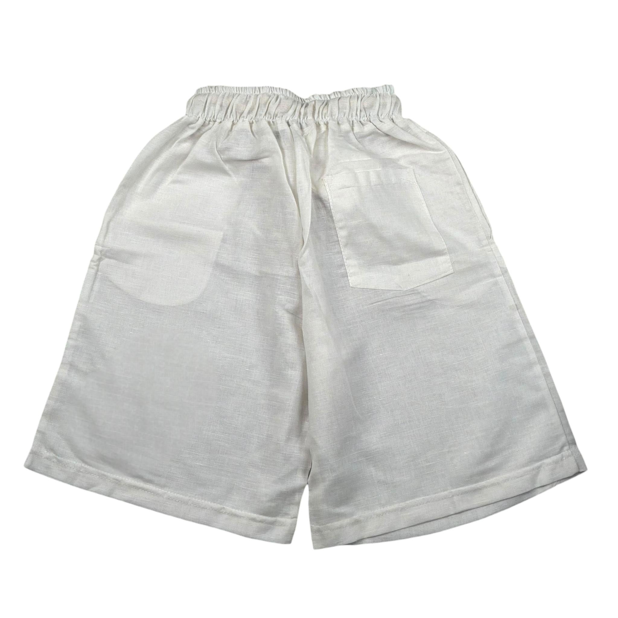 Louis Dieudonne' Bermuda Tinta Unita con Elastico In Vita per Bambino LINO BIANCO LOUIS DIEUDONNE' 