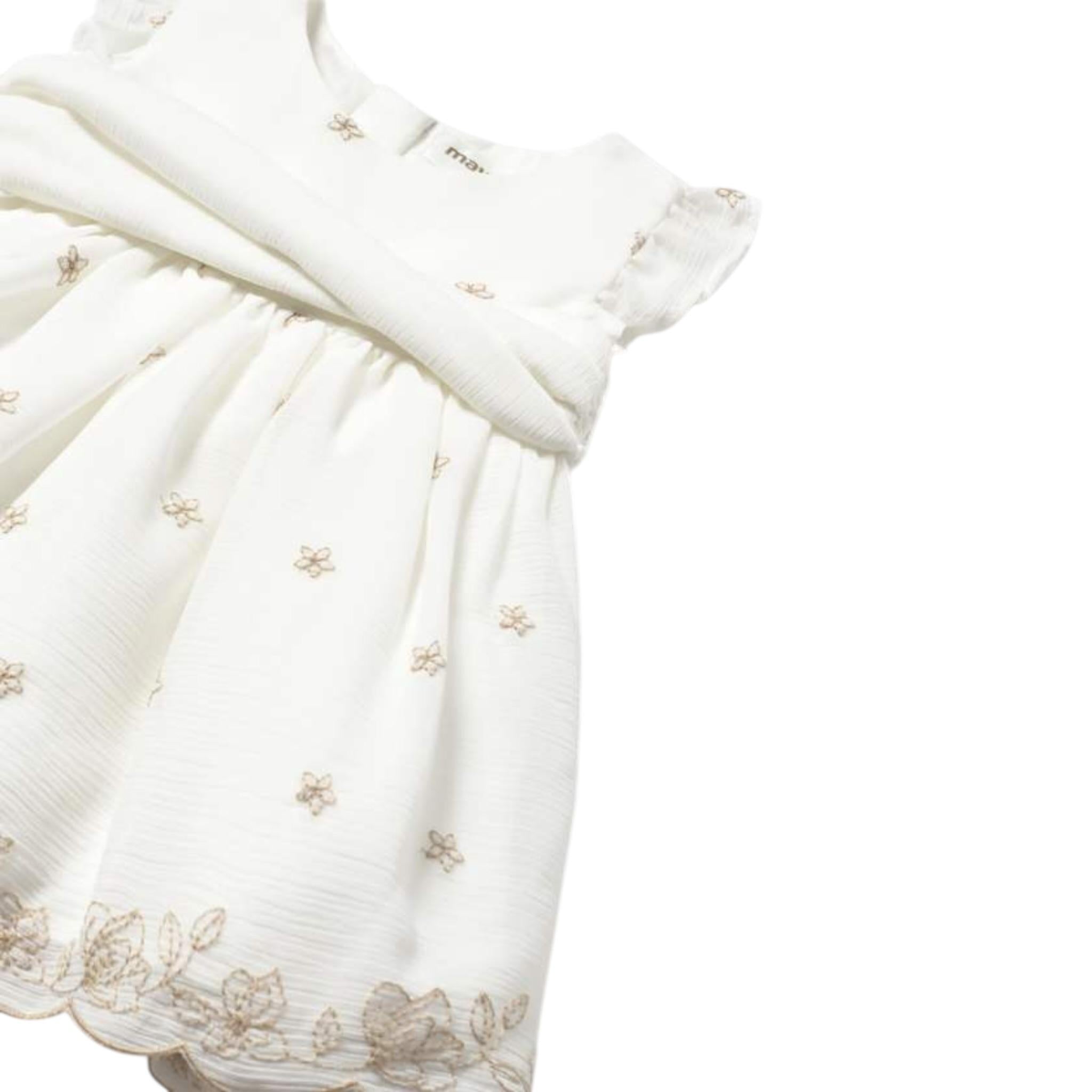 Mayoral Abito Tinta Unita con Stampa per Neonata 1856 BIANCO MAYORAL 