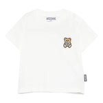 MOSCHINO t-shirt girocollo tinta unita con ricamo orso Bianco per Bambino HTM04K BIANCO MOSCHINO 