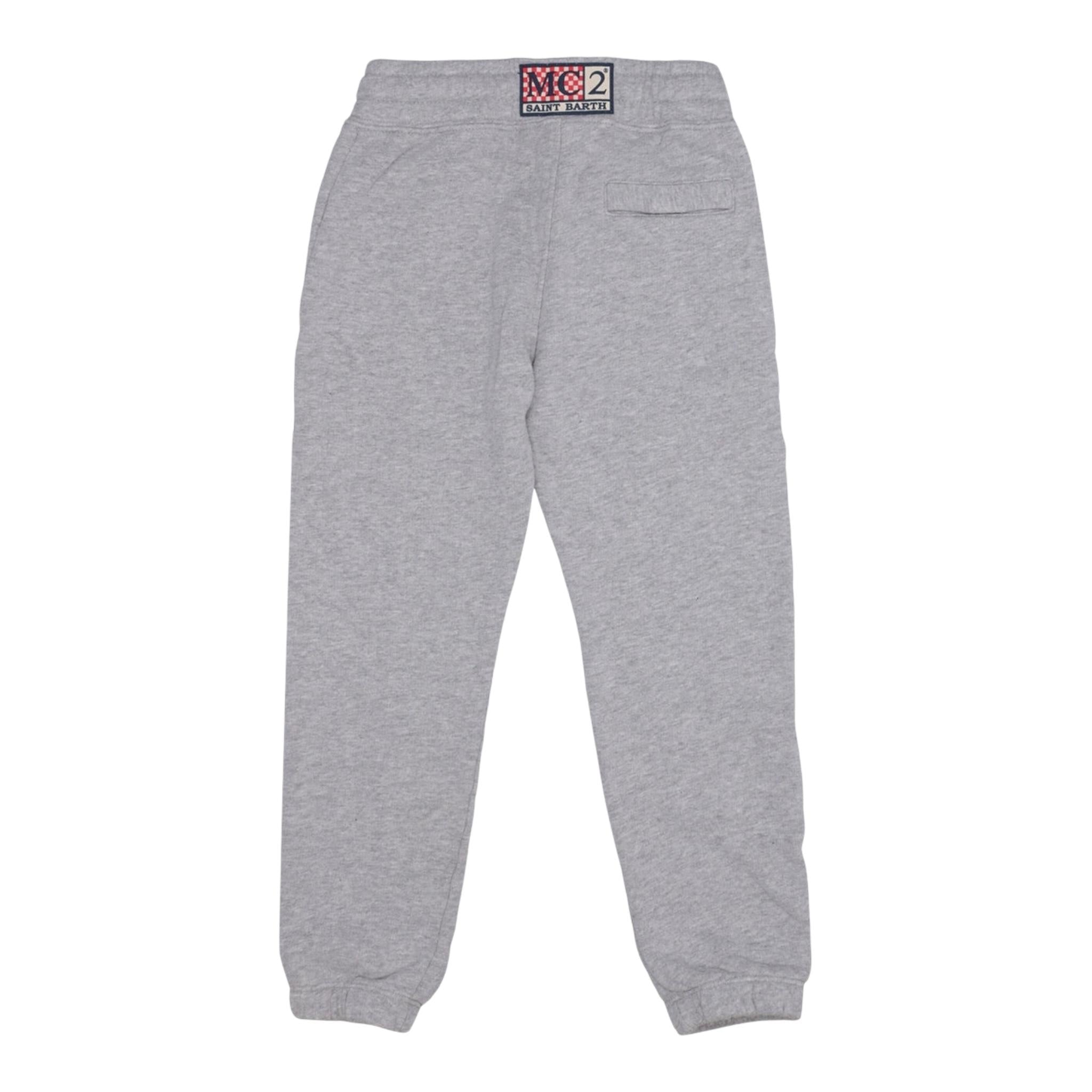 SAINT BARTH pantalone in tuta tinta unita con logo Grigio per Bambino BOLT0011 GRIGIO SAINT BARTH 