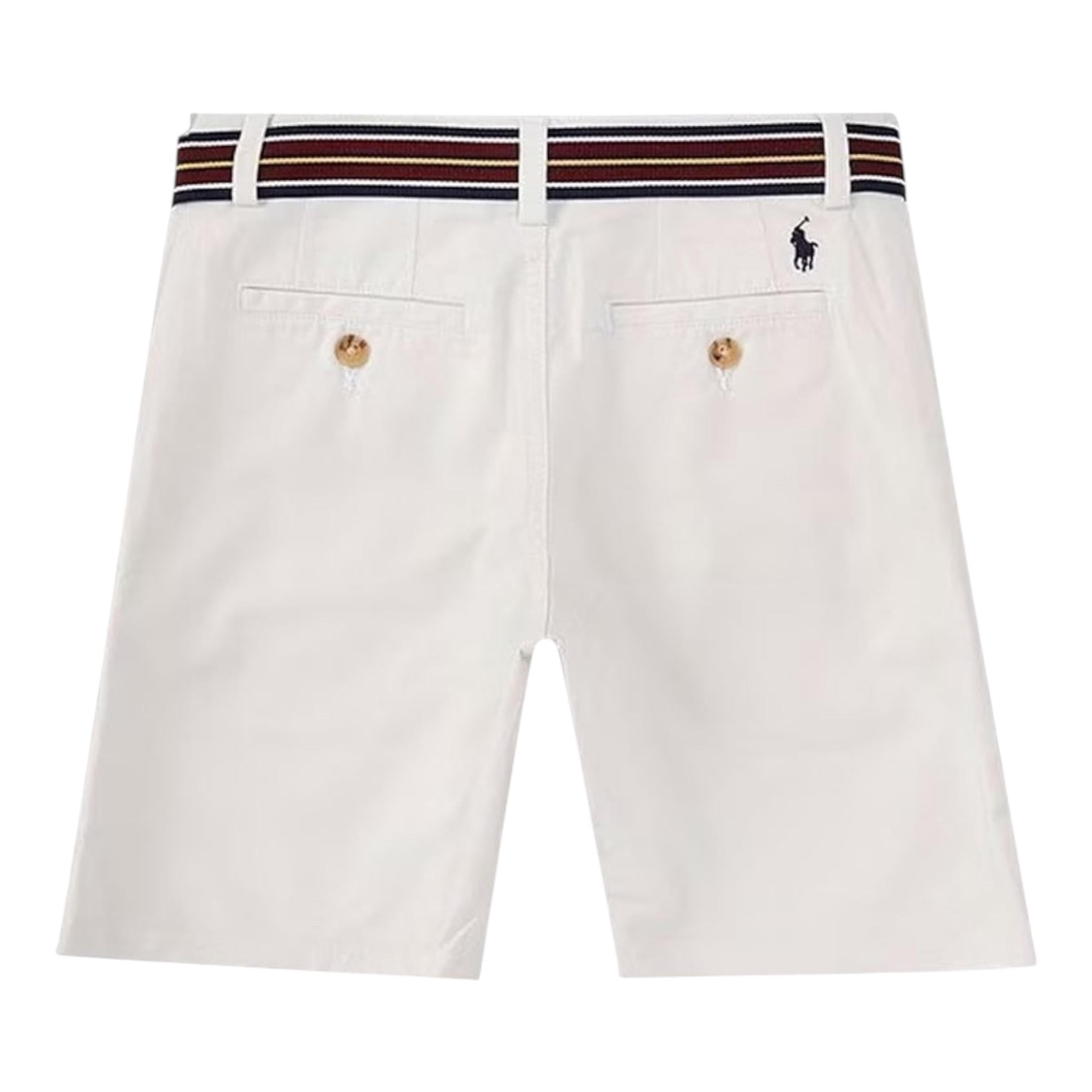 Ralph Lauren Bermuda Tinta Unita con Cintura per Neonato 322863960013N BIANCO RALPH LAUREN 