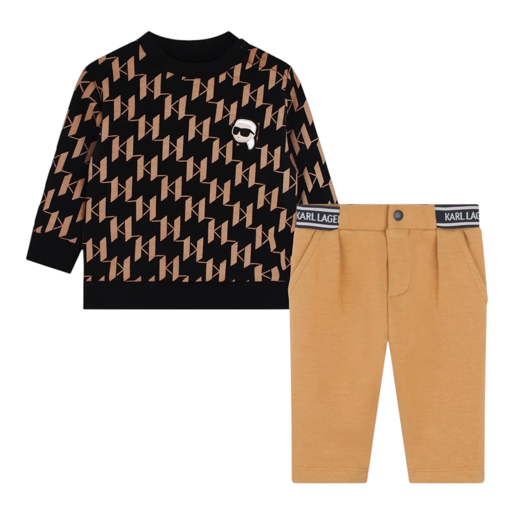 KARL LAGERFELD completo 2 pezzi felpa-pantalone Nero per Neonato Z30292 NERO KARL LAGERFELD 