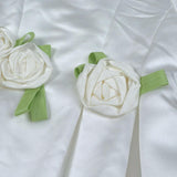 Simonetta Abito Cerimonia Tinta Unita Mezza Manica per Bambina SS1A51 BIANCO/VERDE SIMONETTA 