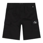 Calvin Klein Bermuda Tinta Unita con Elastico In Vita per Bambino IB0IB01608 NERO CALVIN KLEIN 