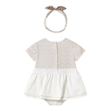 Mayoral Pagliaccetto Mezza Manica con Fascia Capelli per Neonata 1658 BIANCO MAYORAL 