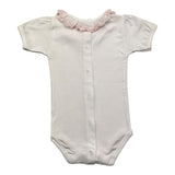 Babidu Body Mezza Manica Tinta Unita Con Colletto Bianco Per Neonata