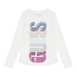 GUESS shirt girocollo tinta unita con stampa Bianco per Neonata K4YI06KAPO0 BIANCO GUESS 