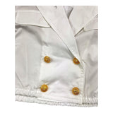 Balmain Camicia Mezza Manica Tinta Unita Bianco Per Bambina