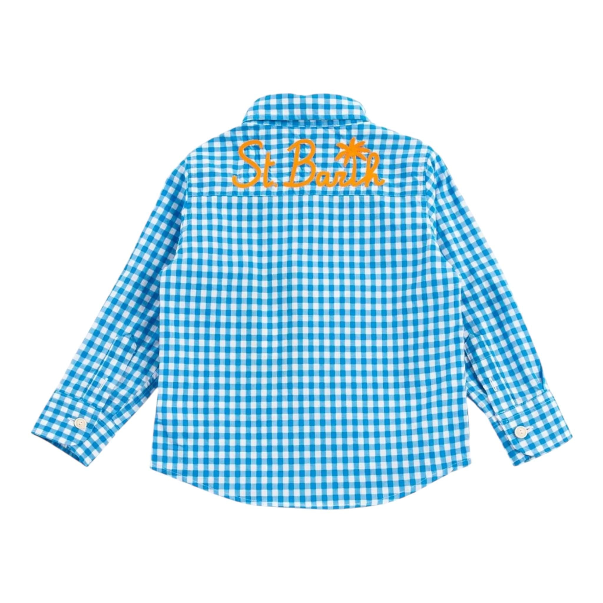 Saint Barth Camicia Manica Lunga Fantasia Quadri per Bambino AGNESEM AZZURRO SAINT BARTH 