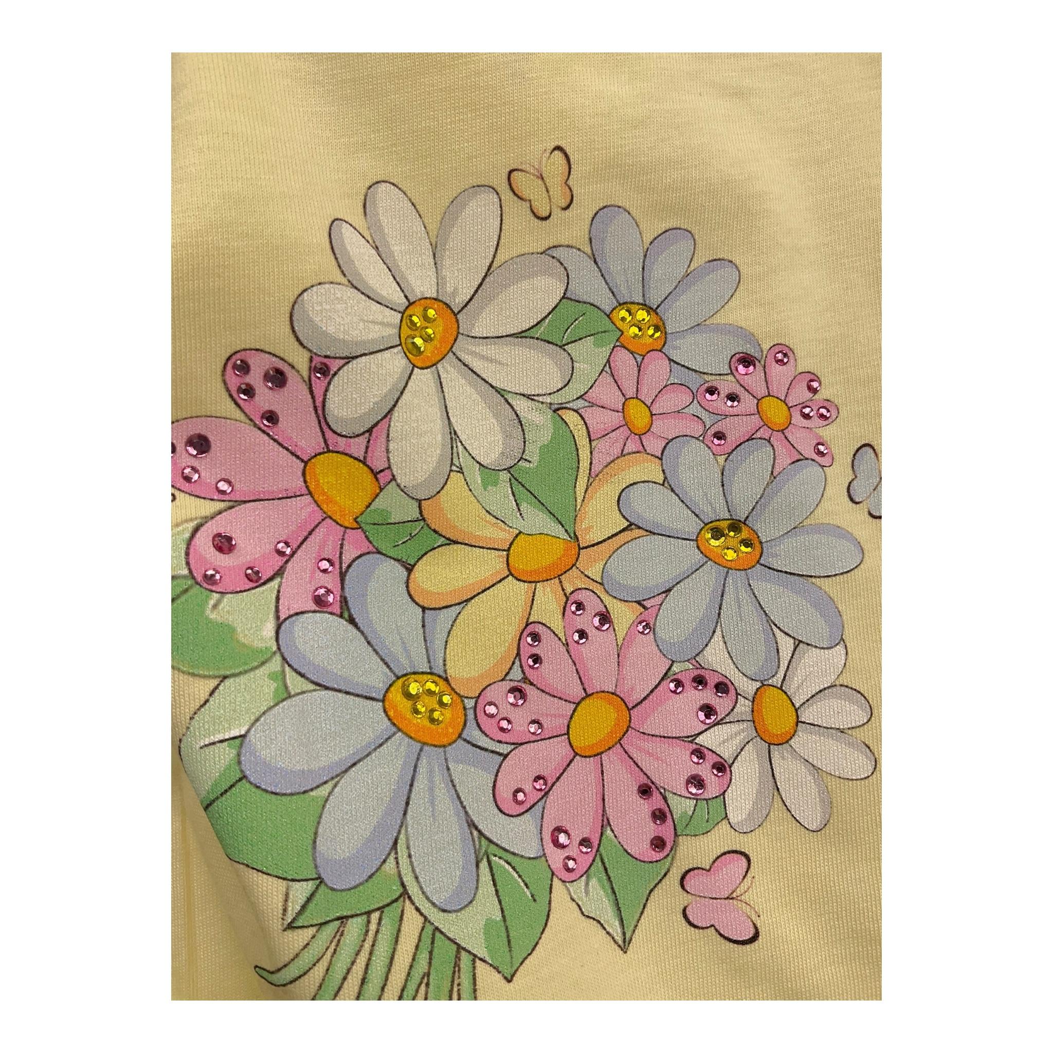 Monnalisa T-Shirt Girocollo Tinta Unita Stampa  per Neonata 39E612 GIALLO MONNALISA 