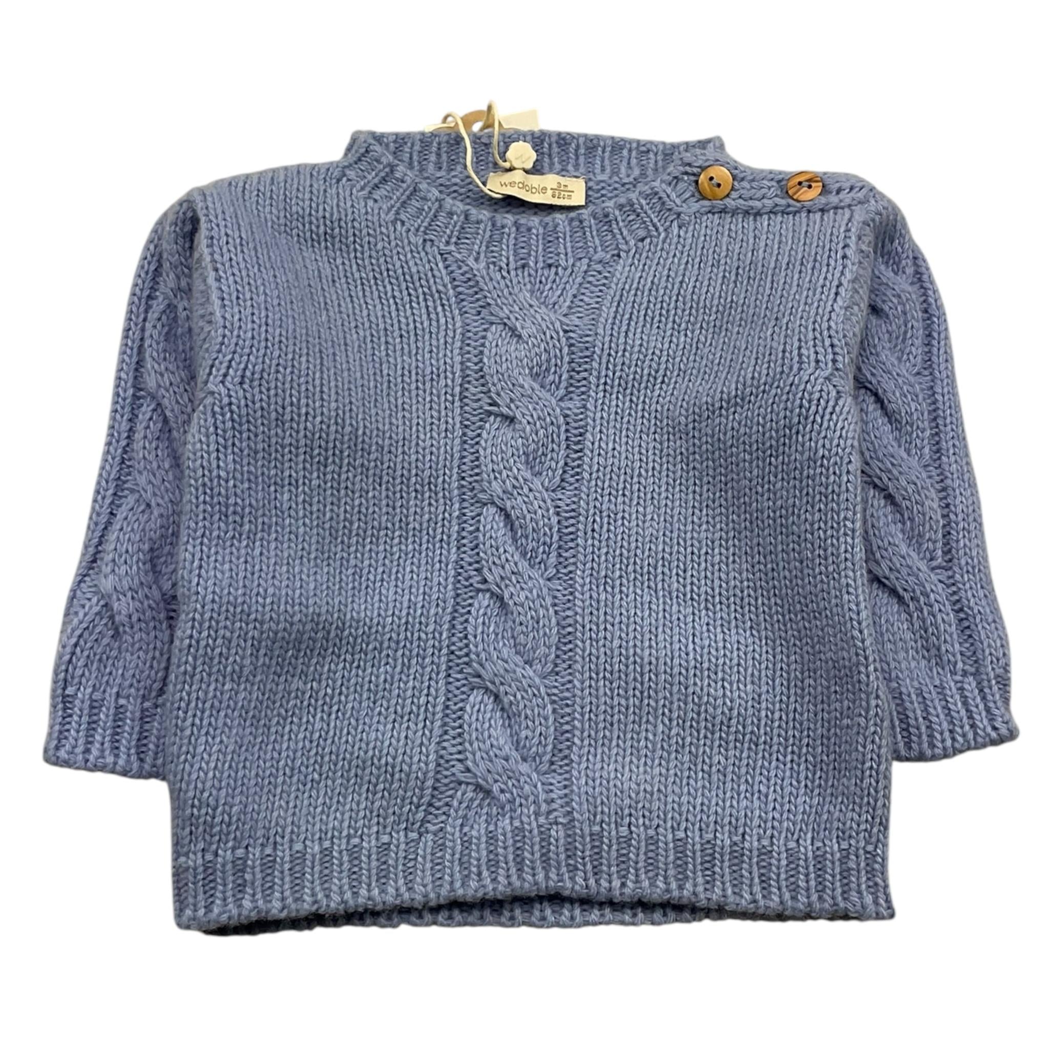 WEDOBLE maglia girocollo tinta unita con ricami Azzurro per Neonato I2404301 AZZURRO WEDOBLE 