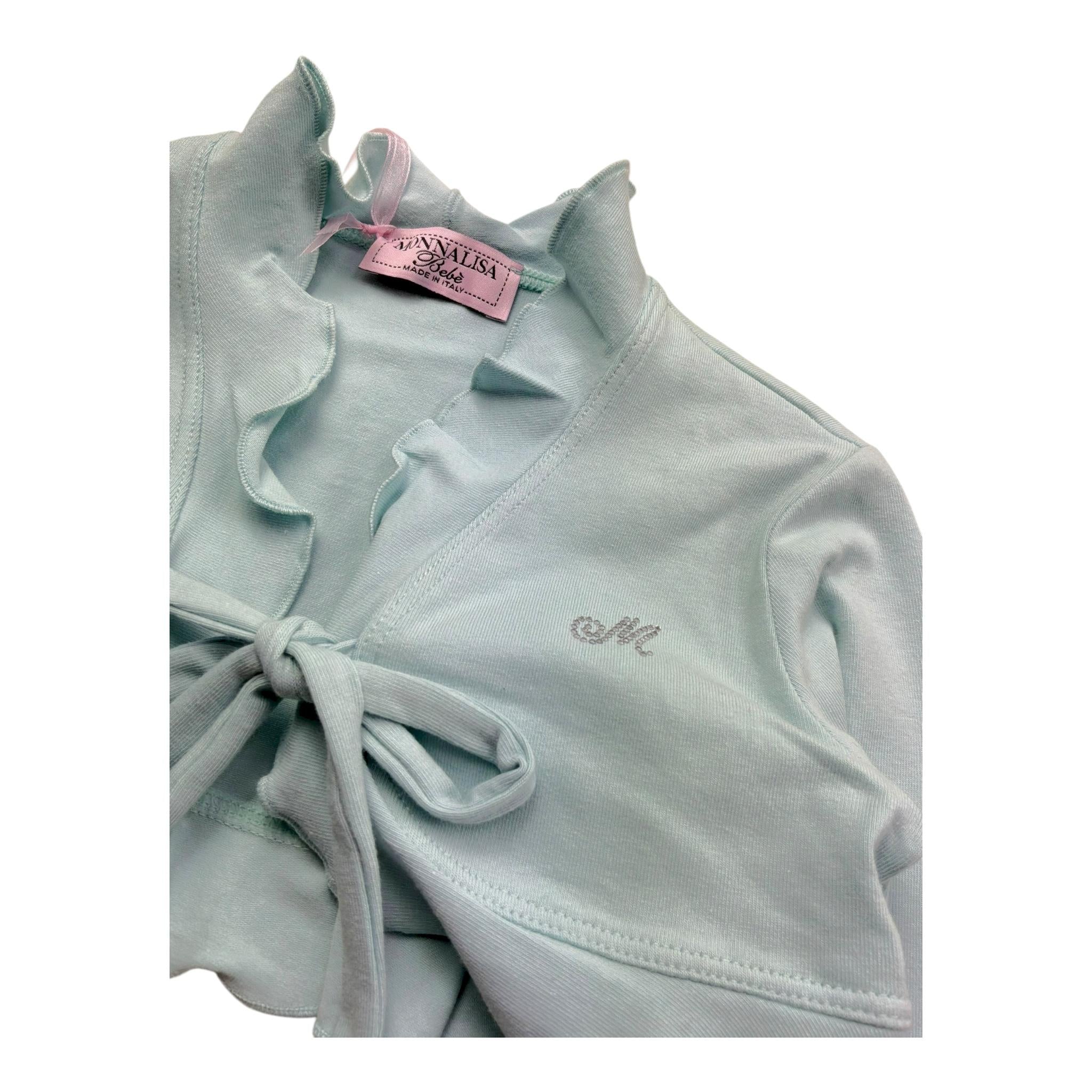 Monnalisa Coprispalle Tinta Unita con Rouches per Neonata 315807 CELESTE MONNALISA 