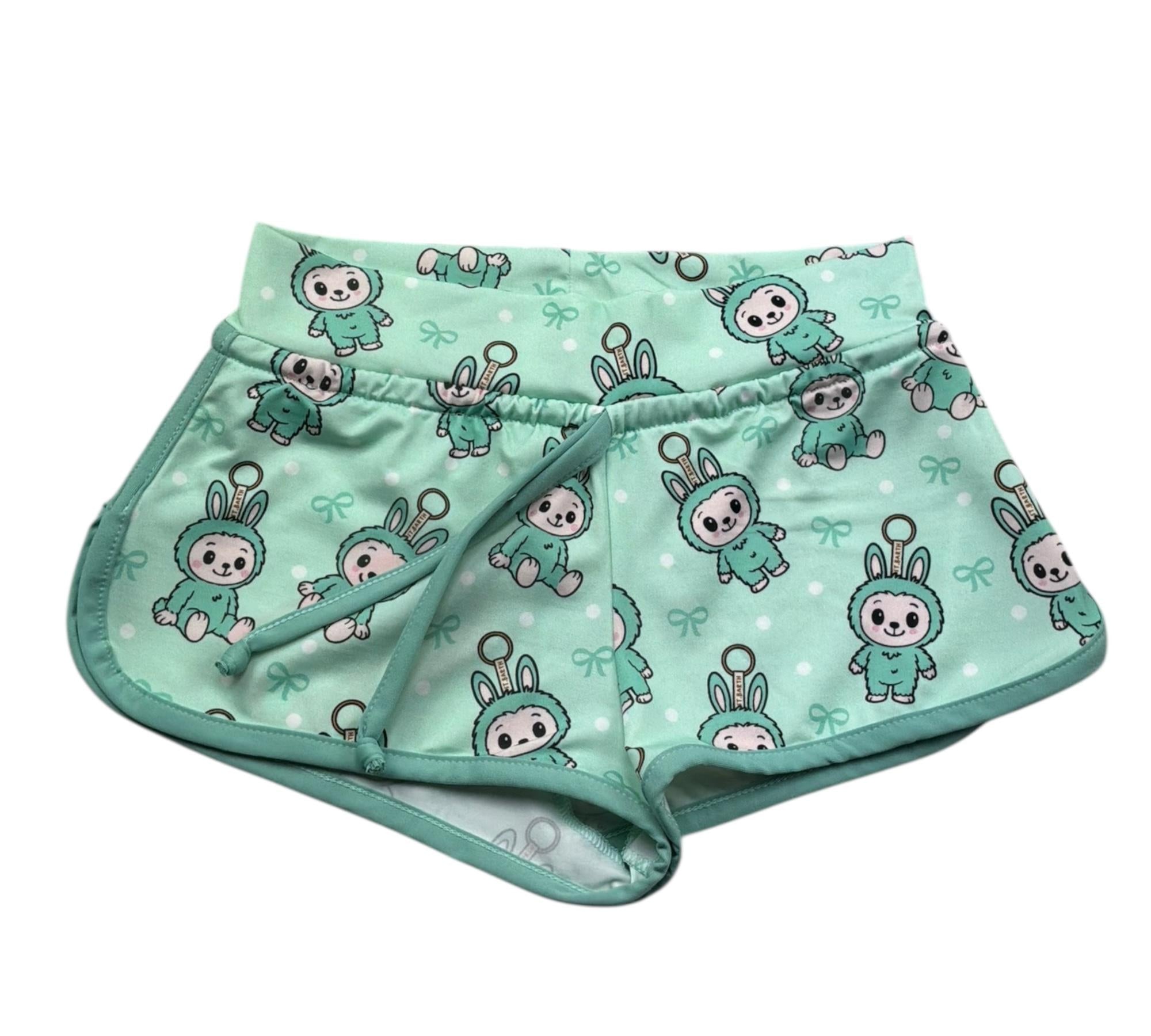 Saint Barth Short Tinta Unita con Stampe per Bambina COCO VERDE SAINT BARTH 