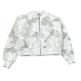 Please Felpa Tinta Unita con Zip E Ricami per Bambina JB37384G73 BIANCO PLEASE 