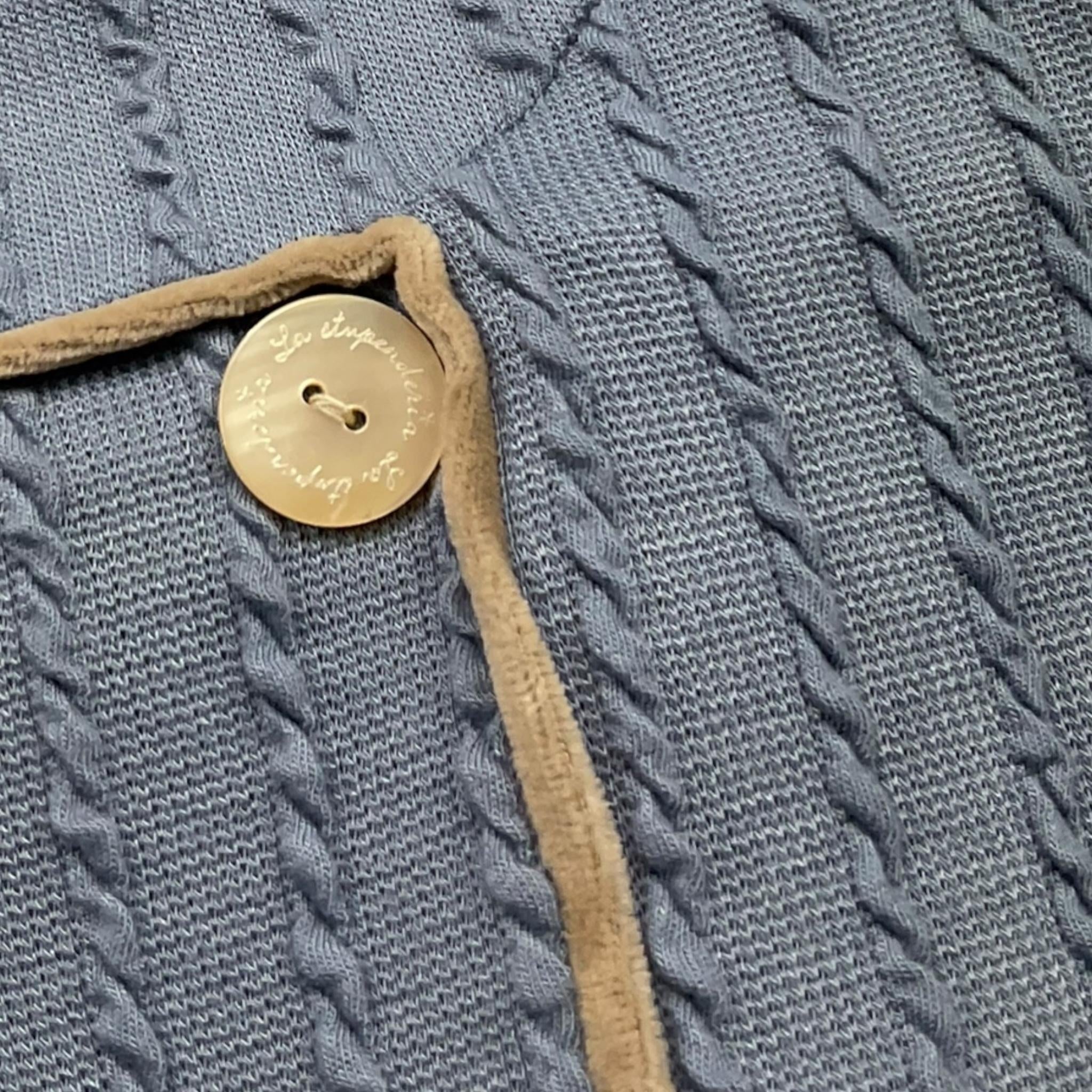LA STUPENDERIA coperta bicolore con finti bottoni Azzurro/beige per Neonato TBCO60 AZZURRO/BEIGE LA STUPENDERIA 
