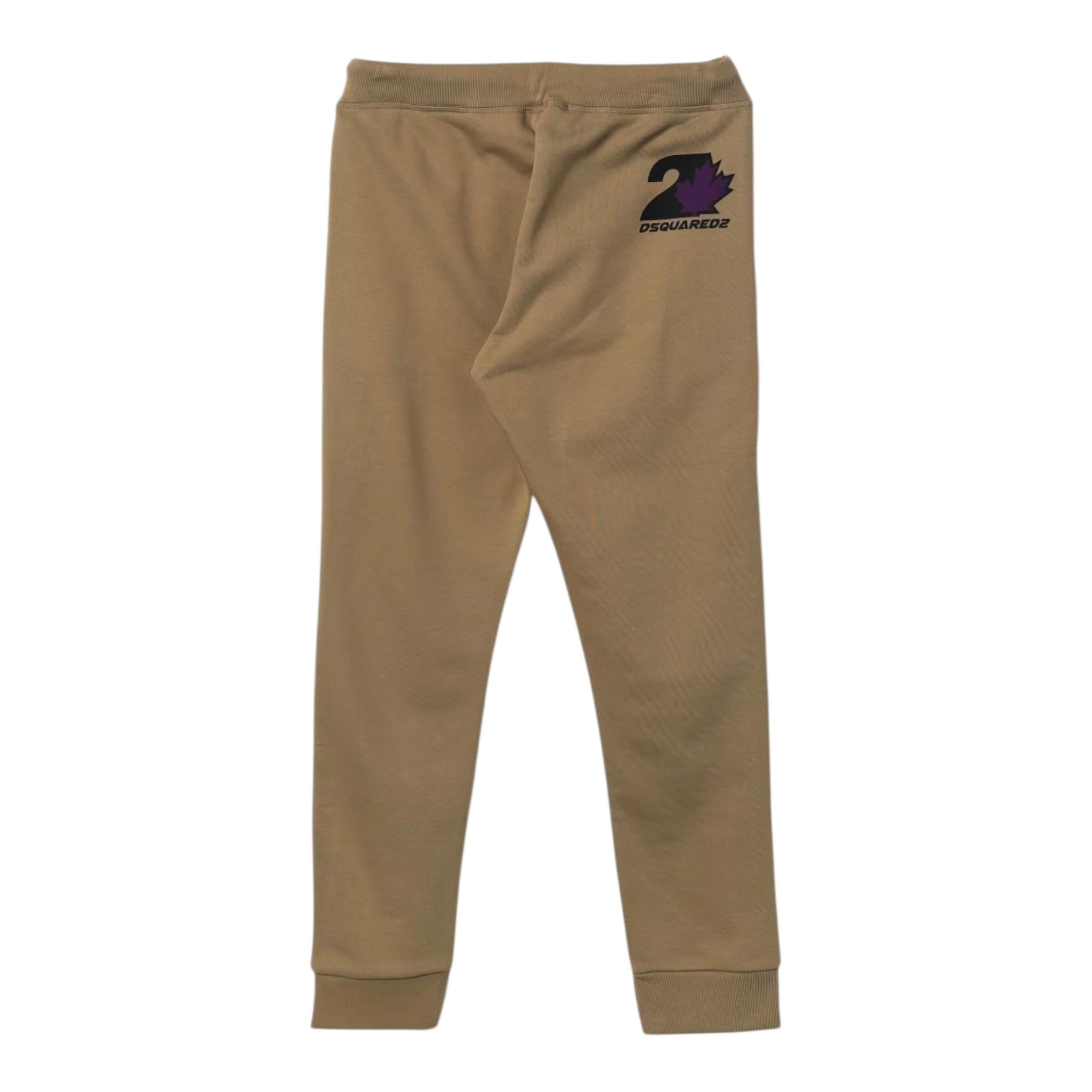 Dsquared2 Pantalone Tuta Tinta Unita con Logo per Bambino DQ2473 VERDE DSQUARED2 