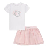 Guess Completo 2 Pezzi T-Shirt-Gonna Bicolore per Neonata A4RG21K6YW0 BIANCO/ROSA GUESS 