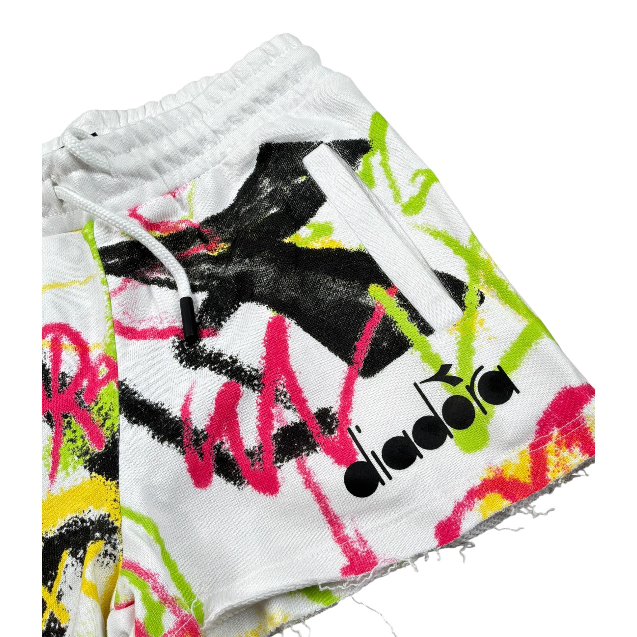Diadora Short tinta unita con Stampa Bianco per Bambina S4DJGSH099 BIANCO DIADORA 