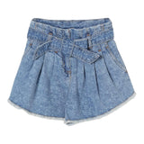 Philosophy Short In Denim Tinta Unita con Stampa per Bambina I9E405 AZZURRO PHILOSOPHY 