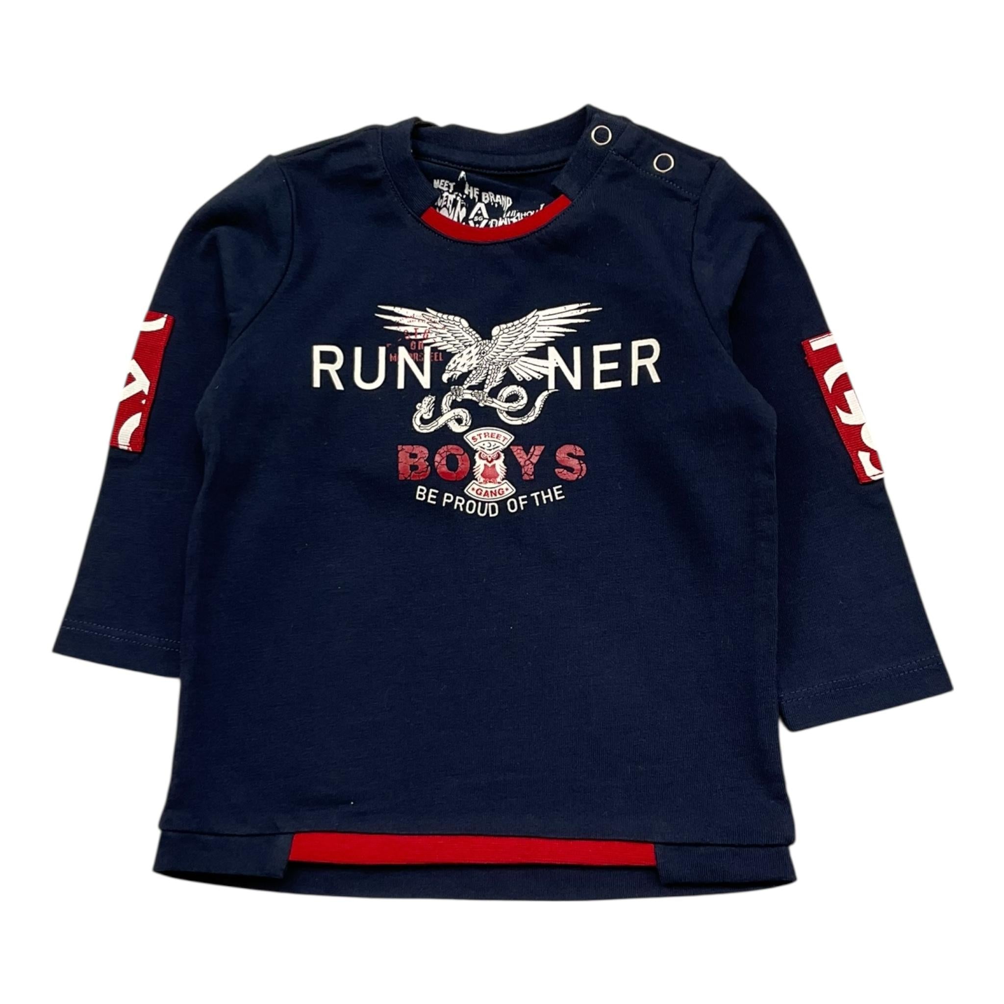 Stg Shirt Girocollo Tinta Unita con Stampa per Neonato SG7728 BLU STG 