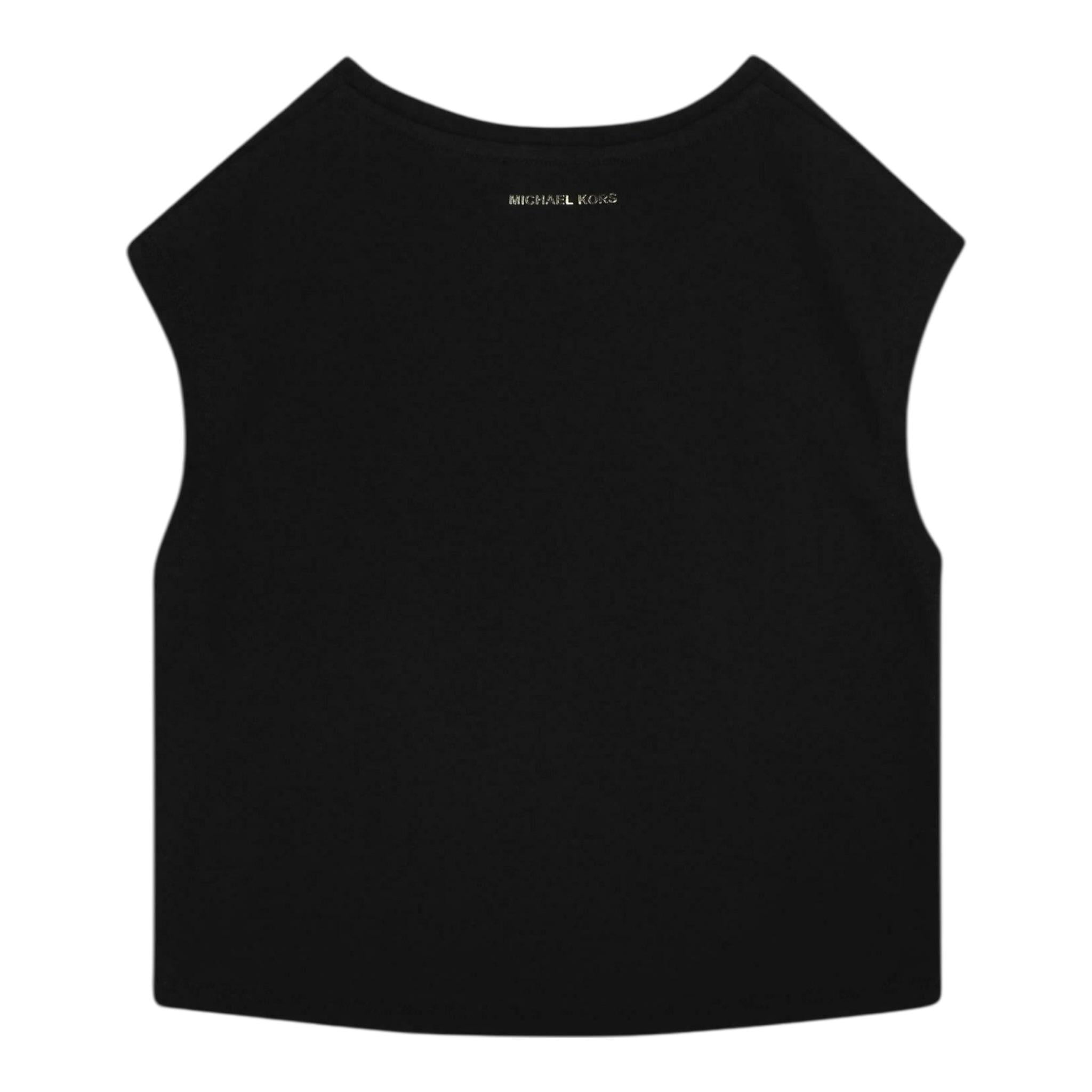 Michael Kors Canotta Tinta Unita con Borchie per Bambina R30283 NERO MICHAEL KORS 