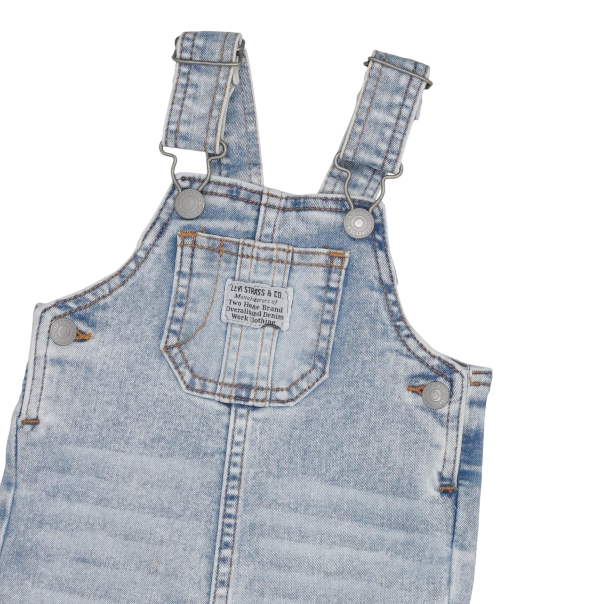 Levi'S Salopette In Denim Tinta Unita per Neonato 6EE584 AZZURRO LEVI'S 