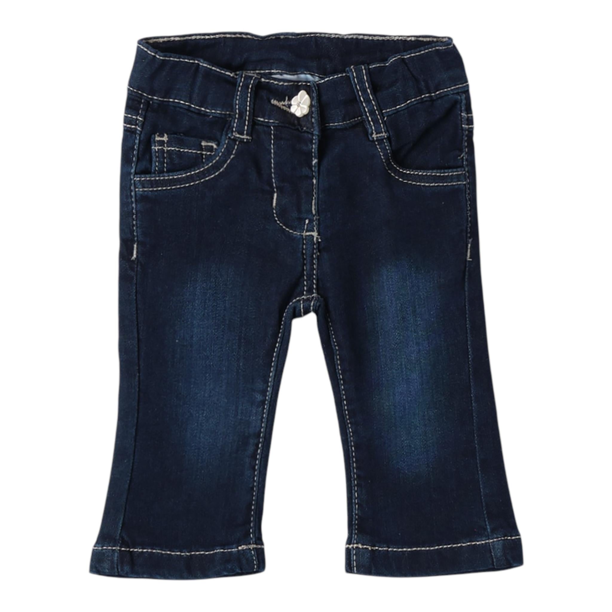 MINI BANDA jeans modello a zampa tinta unita Blu per Neonata A721 BLU MINI BANDA 