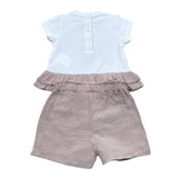 Mini Banda Completo 2 Pezzi T-Shirt-Short per Neonata 3B788 BIANCO MINI BANDA 