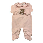 STORY LORIS tutina manica lunga tinta unita in ciniglia Rosa per Neonata 6L11790 ROSA STORY LORIS 