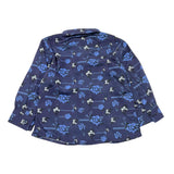 Cesare Paciotti Camicia Tinta Unita con Fantasia Fiori Blu per Bambino