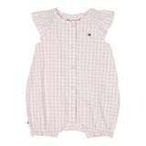 Tommy Hilfiger Pagliaccetto Tinta Unita con Fantasia Quadri per Neonata KN0KN0 ROSA TOMMY HILFIGER 