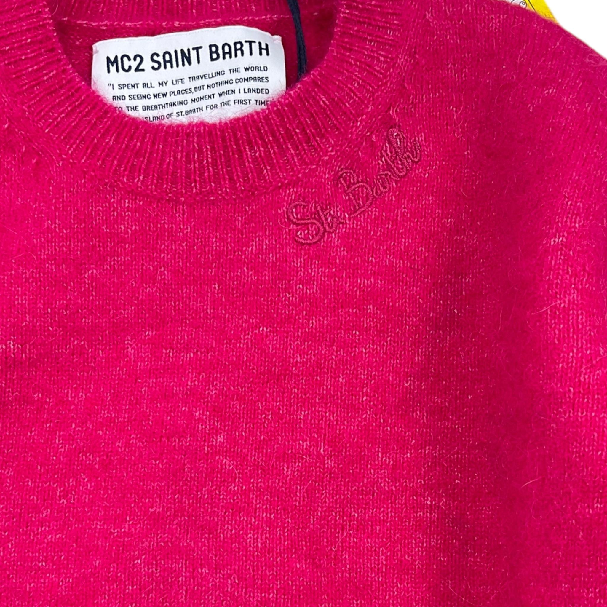 SAINT BARTH maglia girocollo tinta unita  Fuxia per Neonata LYL001N FUXIA SAINT BARTH 